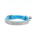 Red velvet suede cat collar with rhinestones, adjustable size.