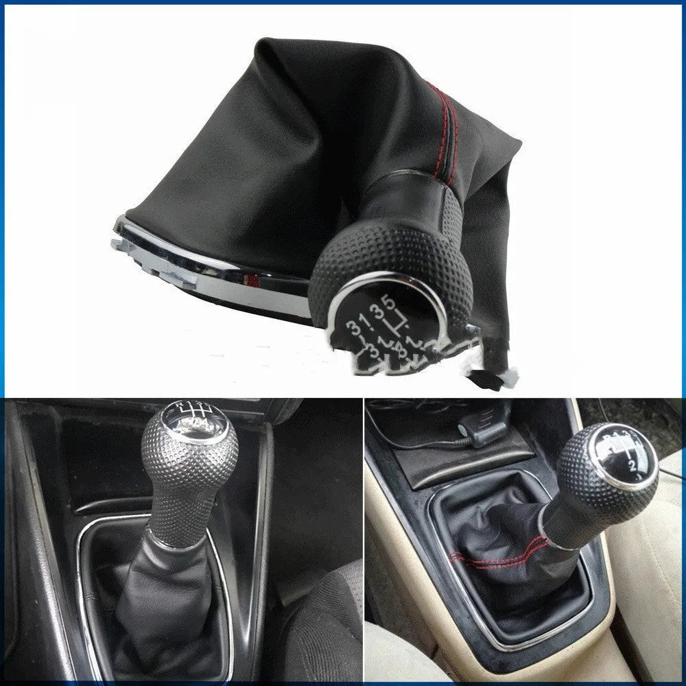 Silver and black 6-speed gear knob replacement handle for Volkswagen Mk4 models