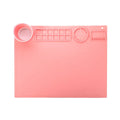 Silicone double bowl painting mat in green, measuring 50cm by 40cm, for watercolour and graffiti art.