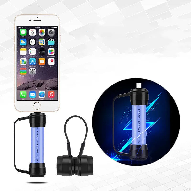 Mini portable keychain emergency charger for mobile phones with keychain loop