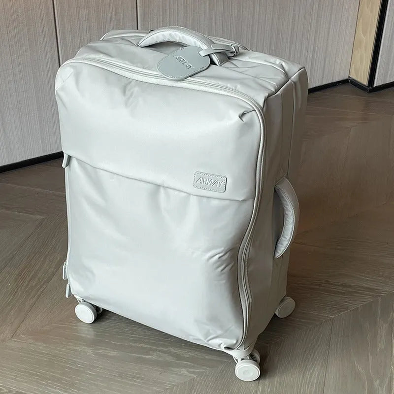 Waterproof oxford cloth luggage suitcase with universal wheels in bluestone green colour