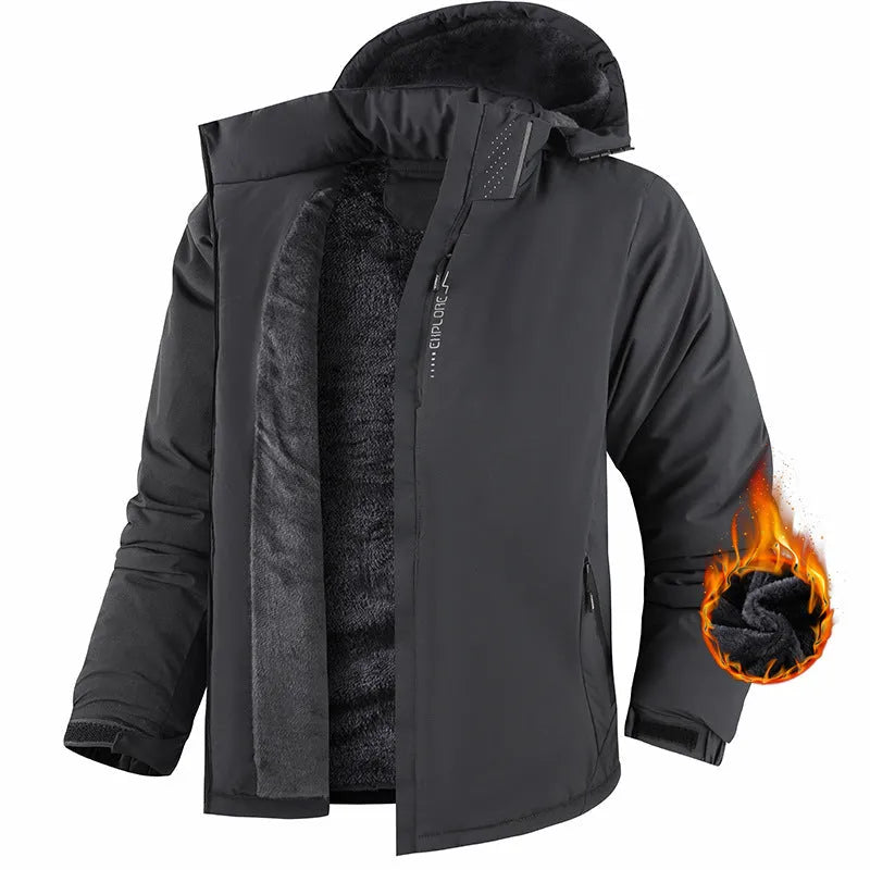 Autumn winter couple outdoor wind coat in beige, waterproof and breathable for hiking and camping