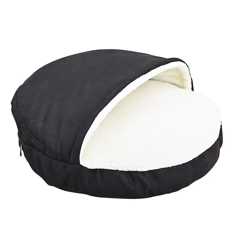 Brown and grey removable cloth dog kennel with washable cover in small and medium sizes