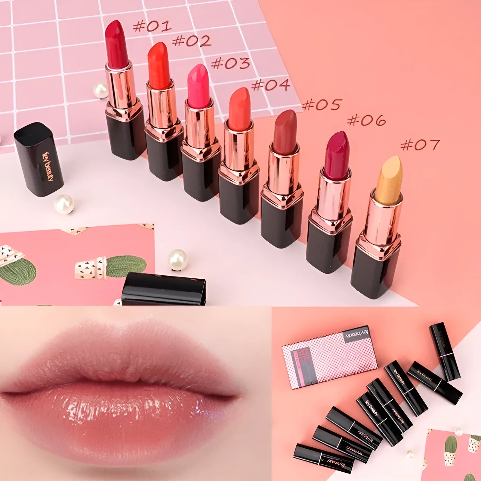 Fey Beauty Cameo Brown moisturising lipstick 3.8g non-fading no stain formula