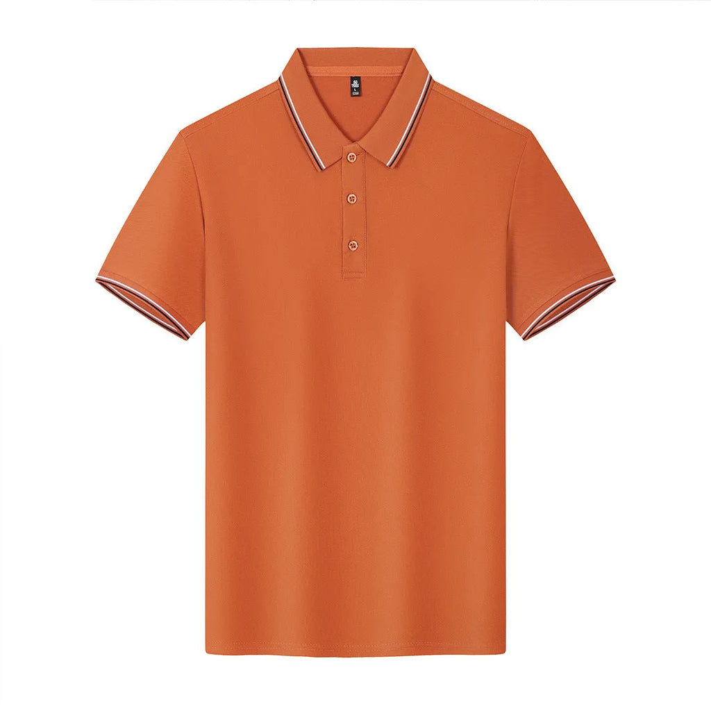 Solona ice-feeling short sleeve polo shirt in light blue, shown flat, highlighting straight cut and fabric texture.