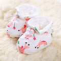 Soft cotton baby foot protector with cartoon pattern in yellow deer design, inner length 11.5cm