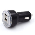 Car Charger 2 Port Dual USB vehicle charger in black and white colour options