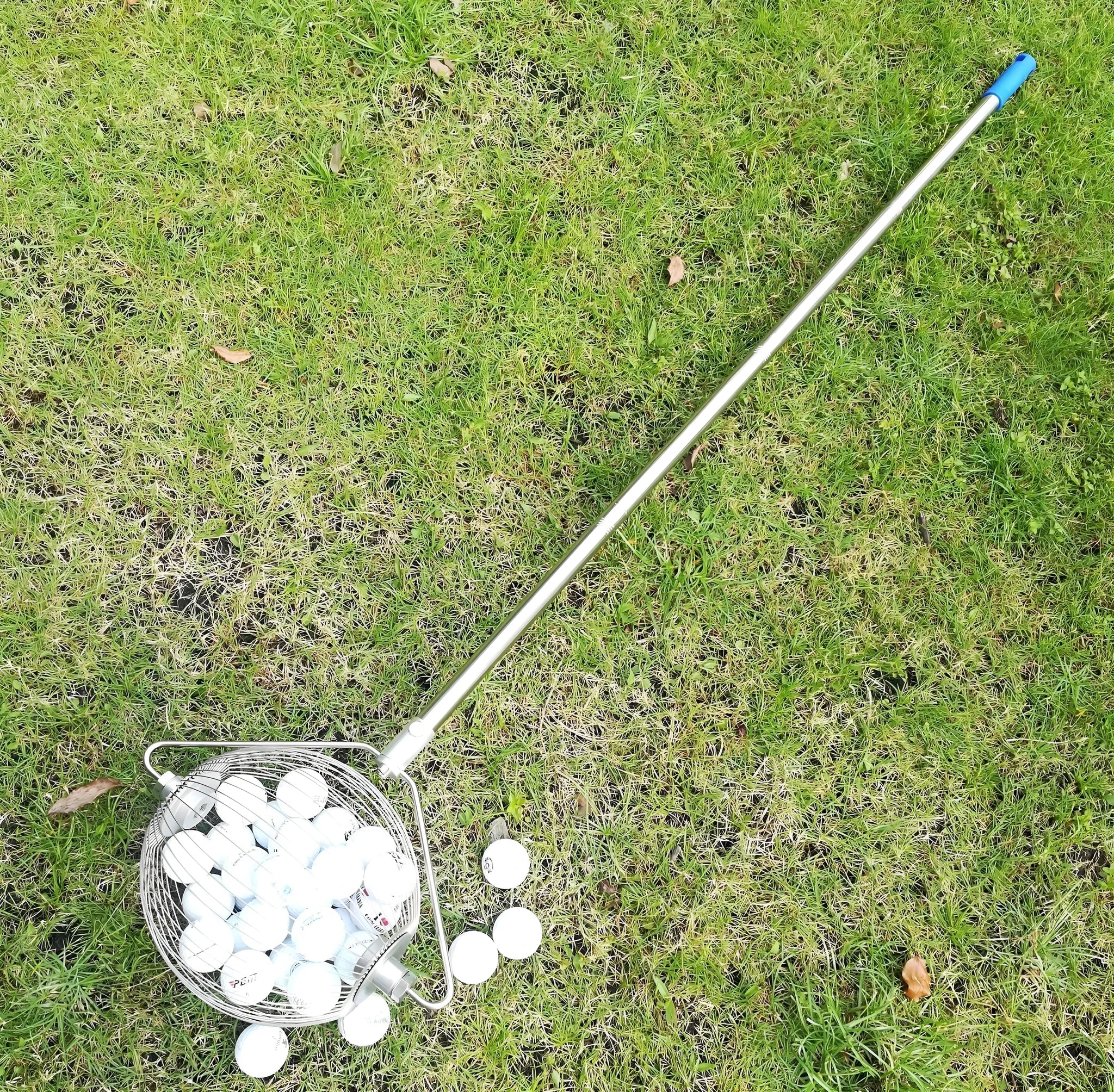 304 stainless steel golf ball picker with metallic finish for retrieving balls from hazards