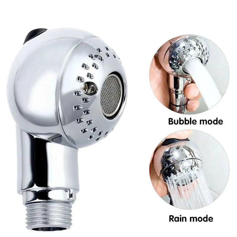 Silver ABS plastic pet shower head with gentle flow non-pressurized design