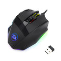 Black Redragon M801P dual mode wireless gaming mouse with nine buttons and ergonomic shape