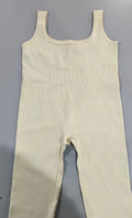 Women's waist-length suspender tank top tights in spandex with decorative buttons