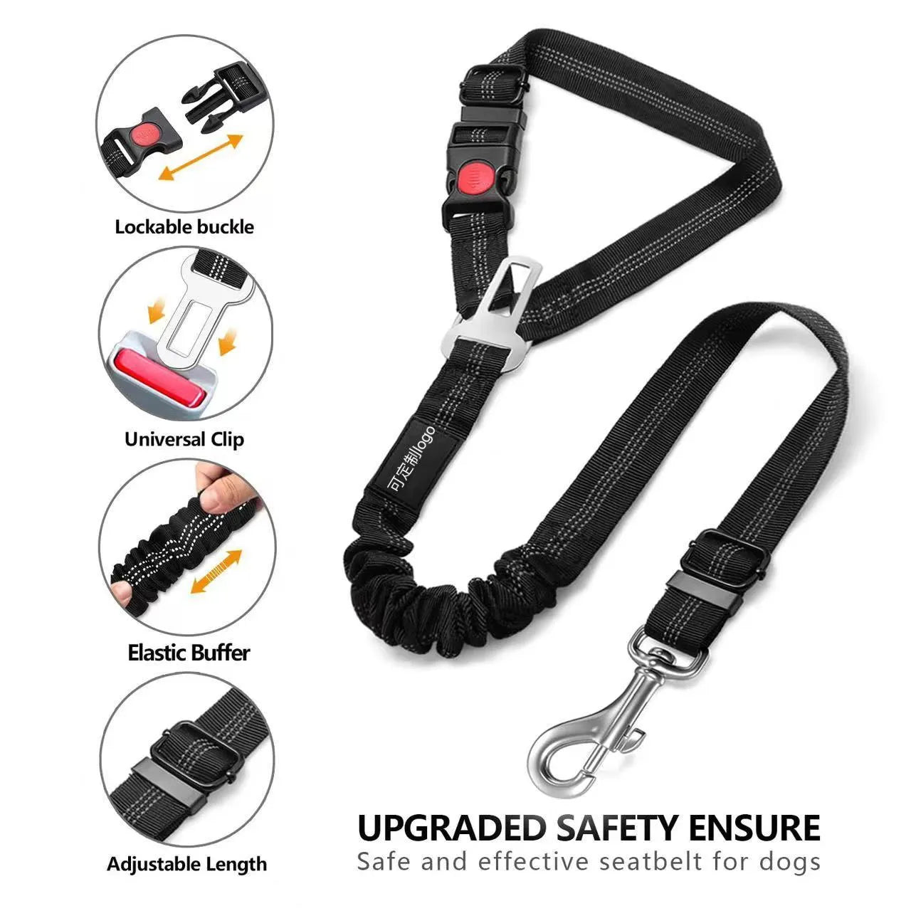Nylon tow rope dog leash with metal buckle in multiple colour options including Army Green, black and pink