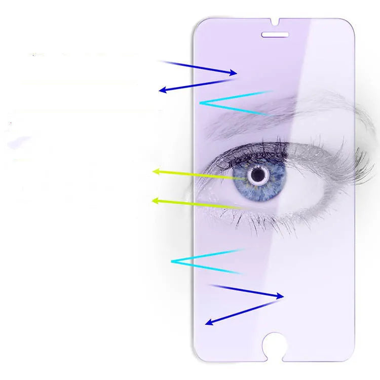 Vivo smartphone tempered glass screen protector in violet light colour showing full-screen coverage