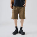 Summer business casual straight-leg trousers in micro-elastic polyester fabric, shorts length