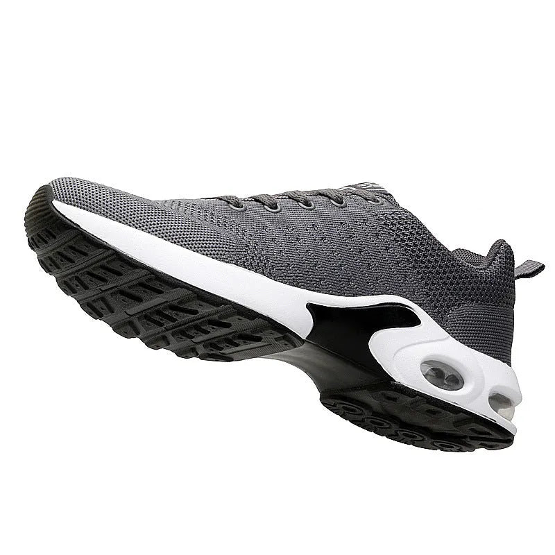 Korean fashion campus style couple running shoes in black, round toe wedge heel, artificial PU upper, slip-on design
