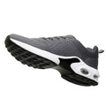 Korean fashion campus style couple running shoes in black, round toe wedge heel, artificial PU upper, slip-on design