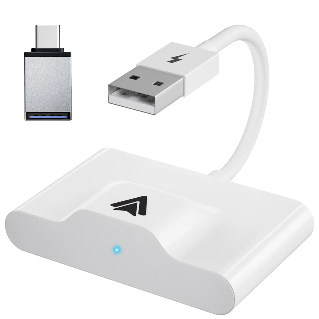 THT-020 series car wired to wireless Android system adaptor in black or white.