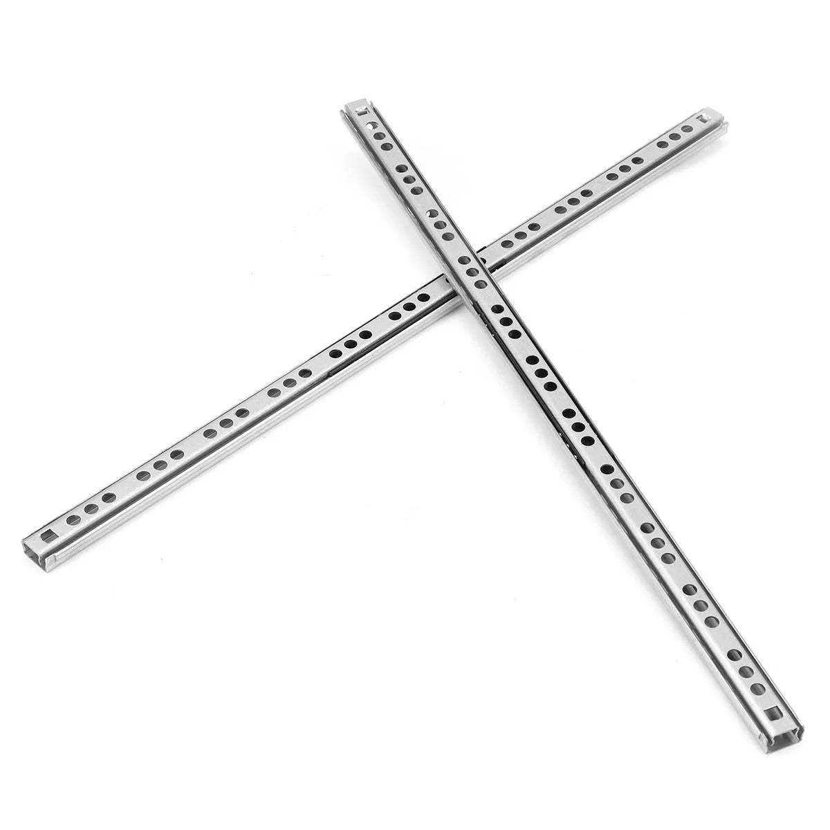 Ultra-narrow 17mm wide two-section drawer slide rails with ball bearings in various lengths