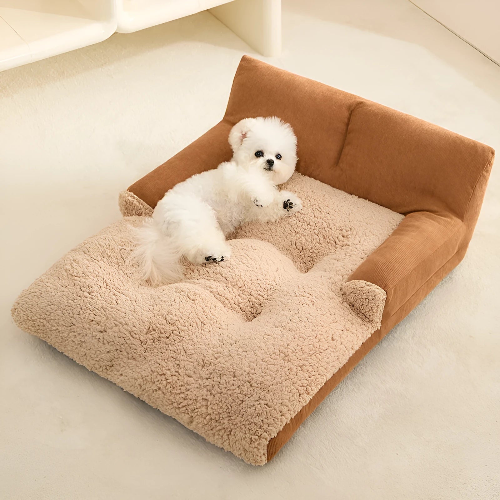 Four season dog kennel with removable cushion in three sizes for small to medium pets