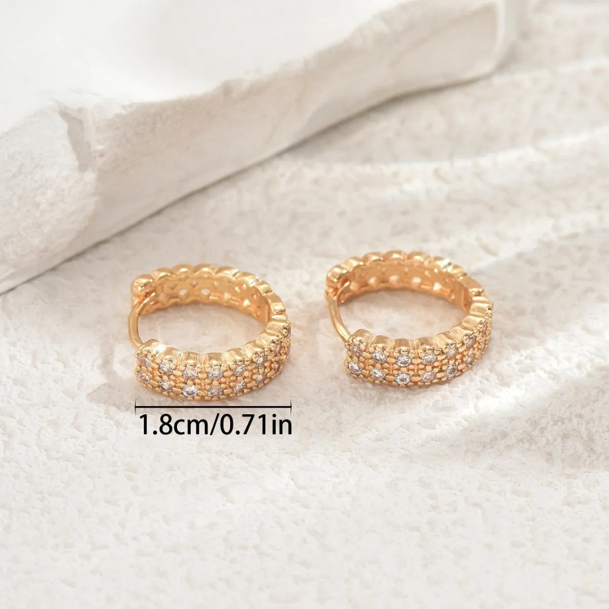 Women's geometry pattern copper ear studs with round dot ring elements in European American style