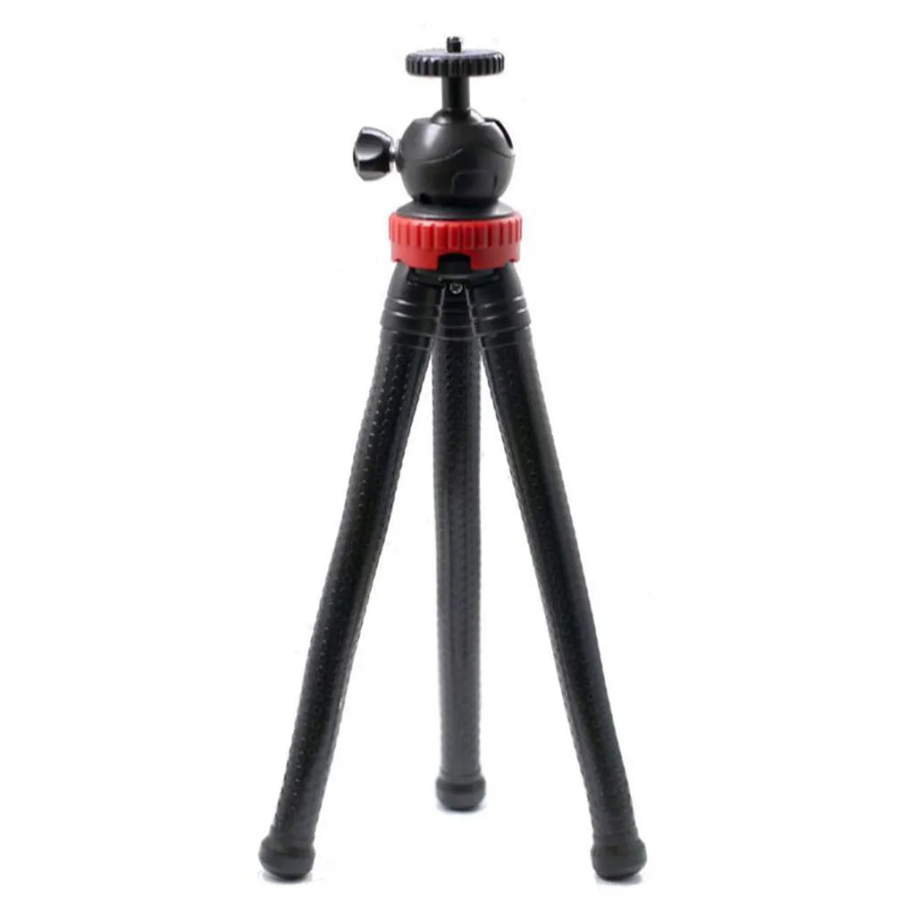Black octopus tripod with flexible rubber legs and a spherical gimbal head, extended to 30cm.