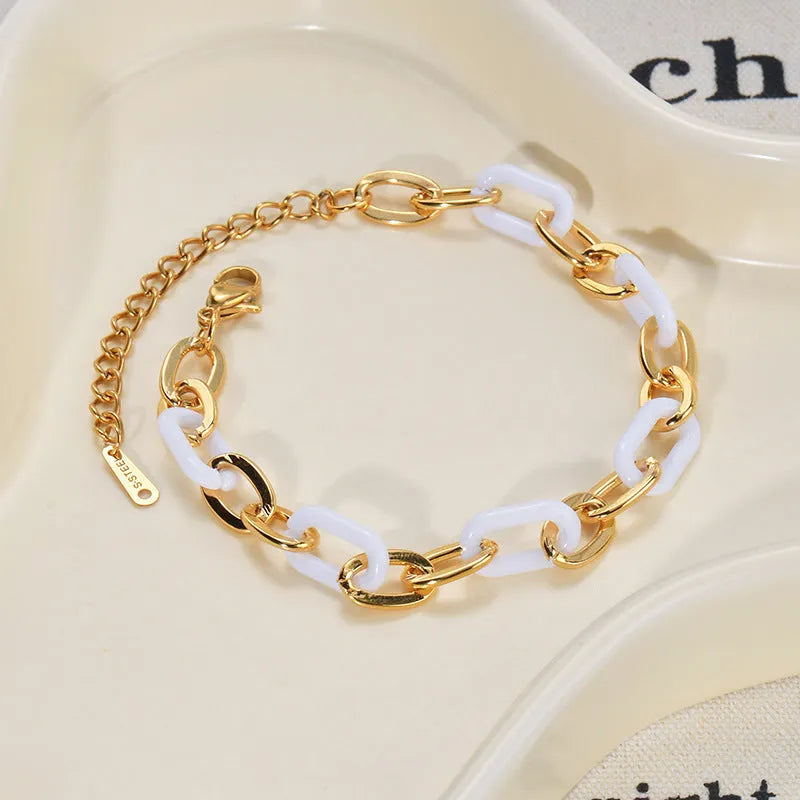 Electroplated stainless steel bracelet with double-layer loving heart design
