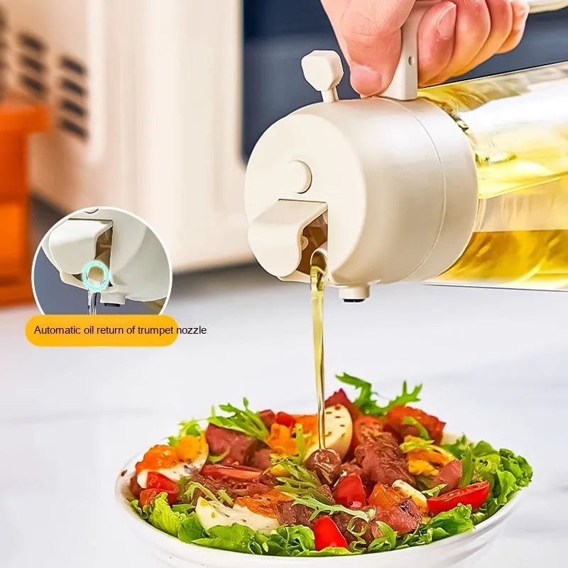 470ml glass olive oil sprayer dispenser with ergonomic handle in four colour options