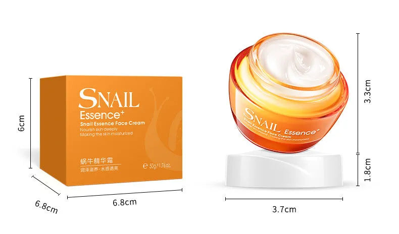 Lacco Snail Essence Cream 50g jar, facial moisturising lotion for general skin types