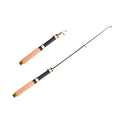Ice fishing rod retractable 0.6 m carbon coated wood grain lifting pole