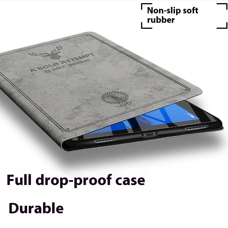 TPU leather clamshell protective case for iPad in elk colour options.