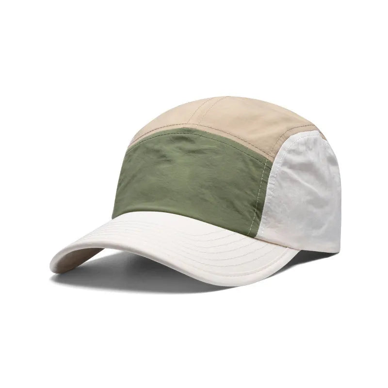 Men's khaki quick-drying cotton-polyester baseball cap with a curved brim.