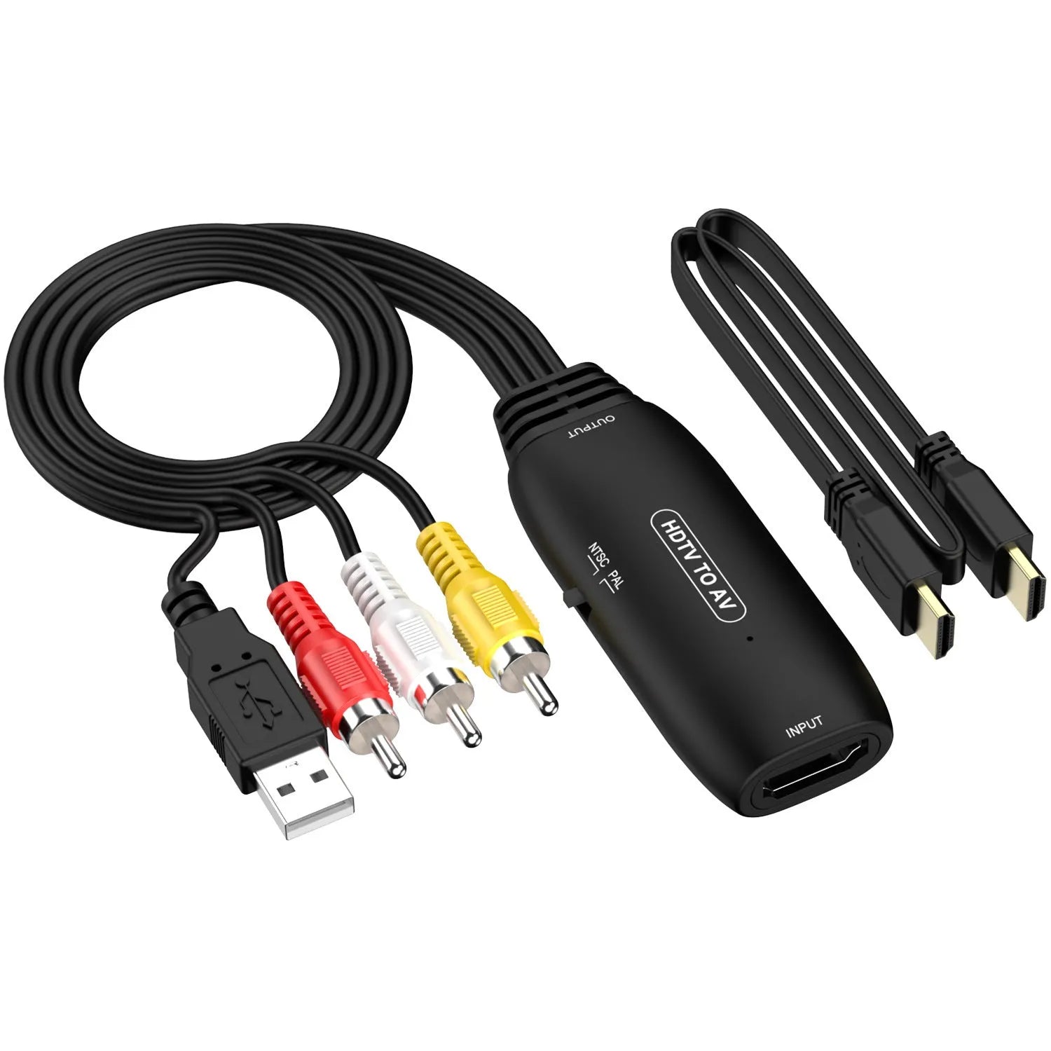 HDMI to AV converter adapter with 110cm cable for projector video transfer
