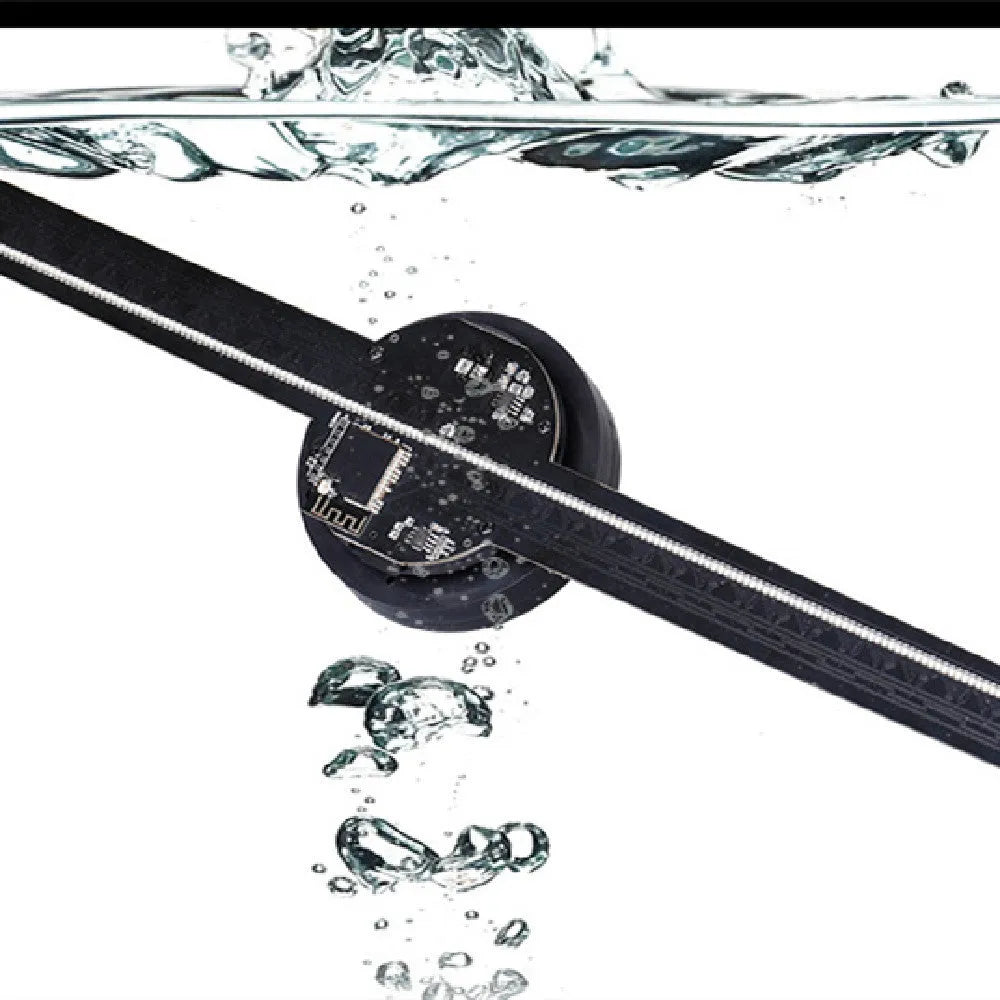 Black naked eye 3D holographic advertising fan screen with 430mm square display.