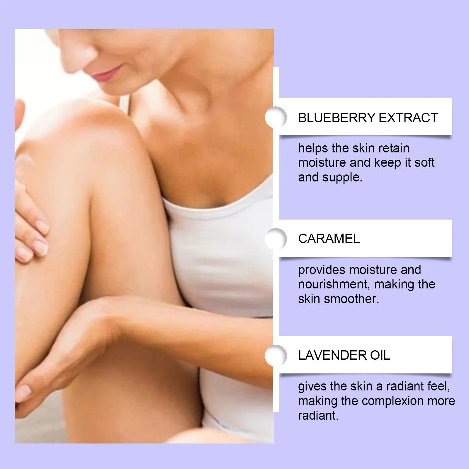 Blueberry Caramel Body Cream 114g container with universal skin type moisturiser
