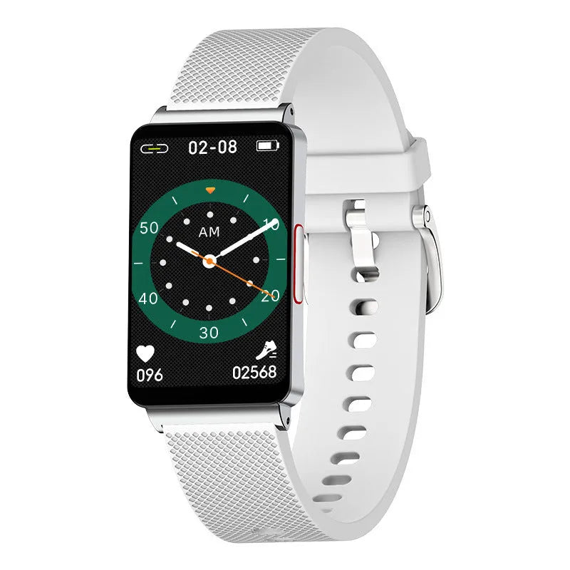 Blood Glucose EP08 smart bracelet showing touch screen display and TPU wrist strap