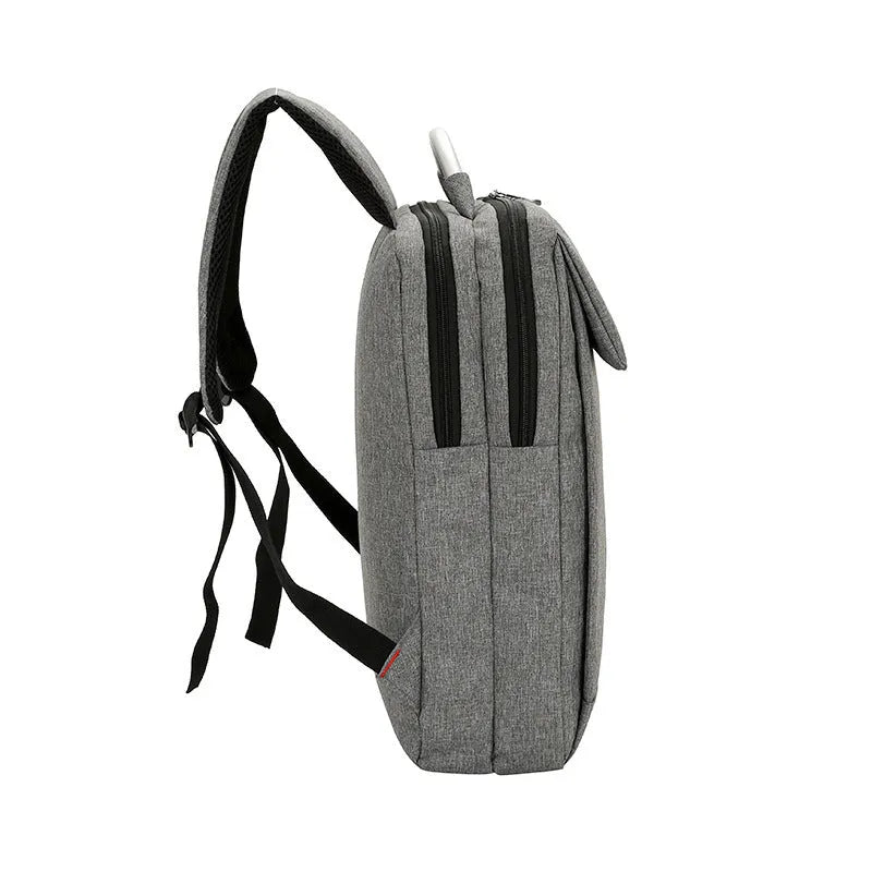 Double shoulder bag in nylon with 15 inch notebook PC compartment, available in black, blue, gray, and red