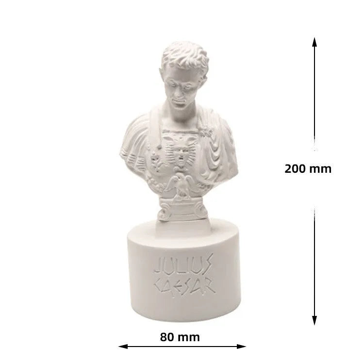 White synthetic resin pen holder designed as an American-style creative character model on a desk.