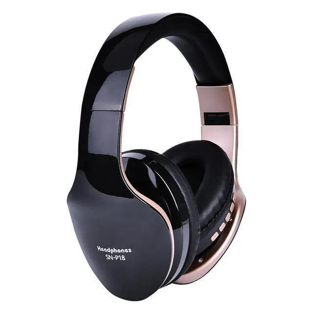 HobbyLane Bluetooth headset in black, red, or white colours showing over-ear design and included auxiliary cable.