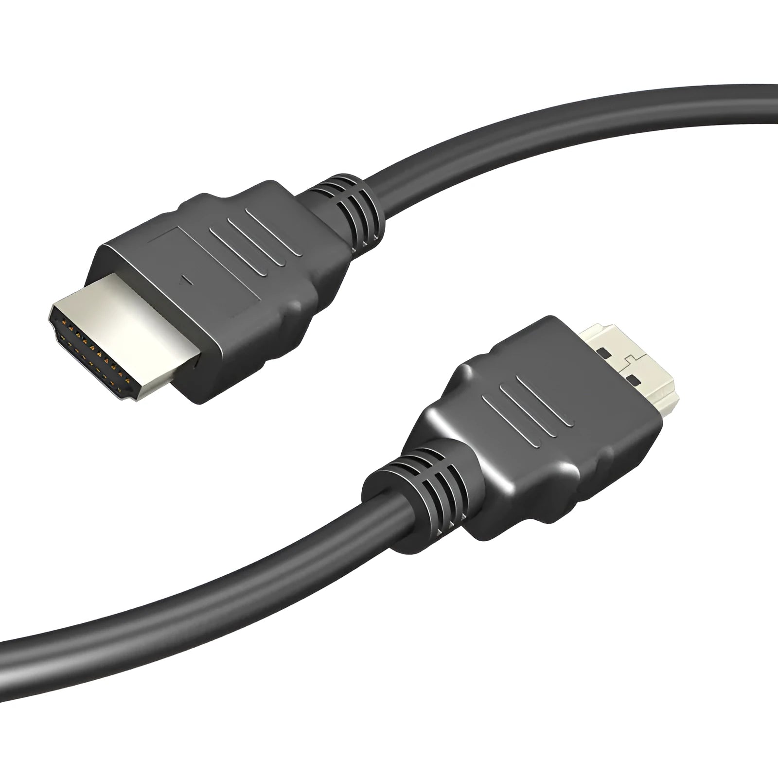 Black HDMI cable with nickel-plated connectors, shown in a choice of lengths.