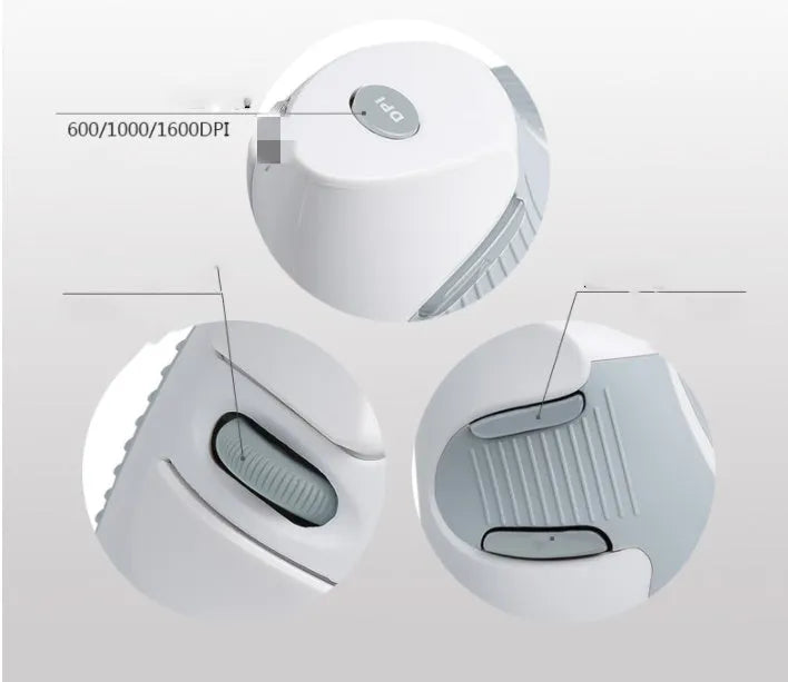 M 618 black and white wireless vertical ergonomic mouse showing its contoured shape and scroll wheel.