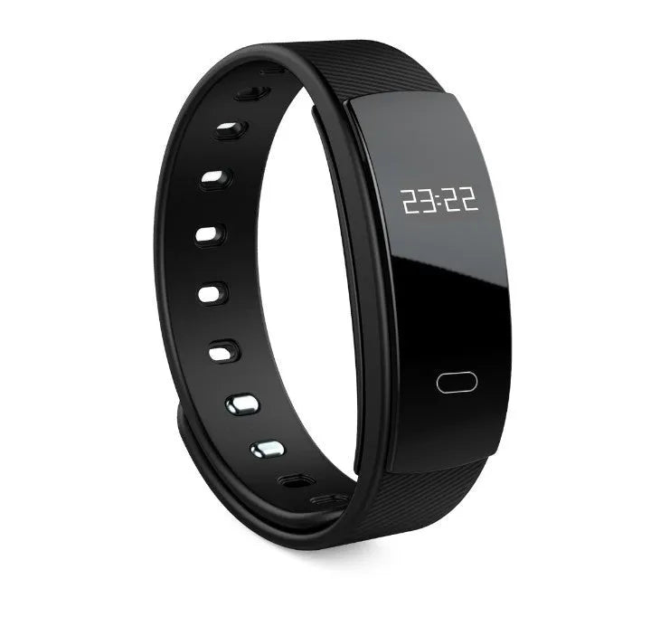 Smart bracelet with OLED display showing health metrics in multiple colour options