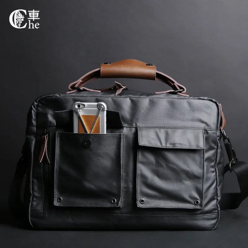 Dpark canvas laptop bag with single shoulder strap for 14/15 inch Lenovo Apple computers in business settings