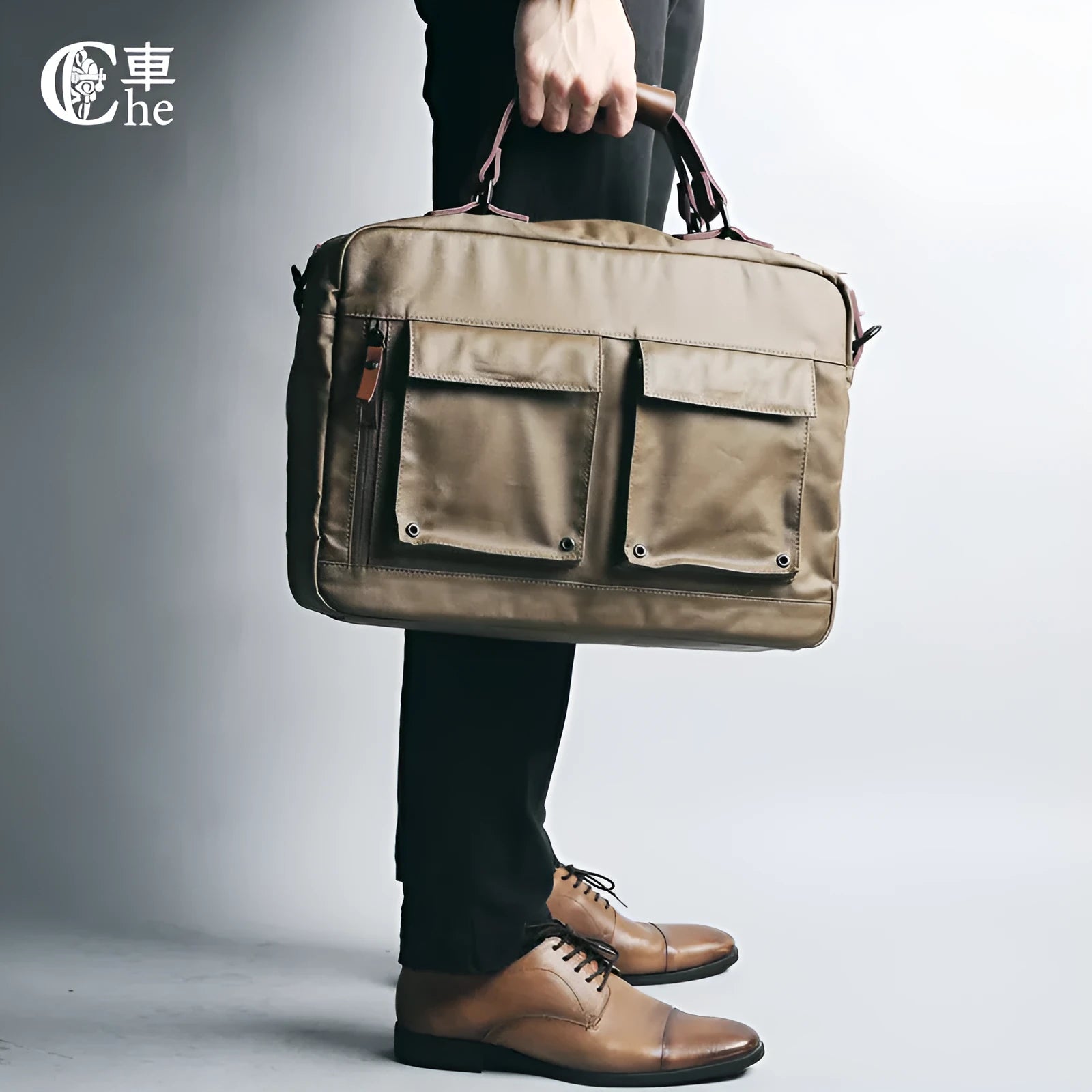 Dpark canvas laptop bag with single shoulder strap for 14/15 inch Lenovo Apple computers in business settings