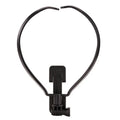 Black ABS plastic neck phone holder showing flexible ring and smartphone mounting mechanism