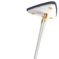 Pearl White triangle hand twist mop for ceiling cleaning with triangular head and multiple cloths