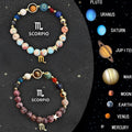 Set of two natural stone beaded bracelets for zodiac astrology signs.