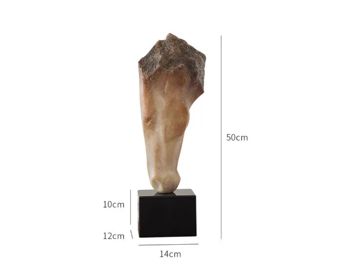 Abstract French retro style horse head desktop sculpture with a carved surface finish.