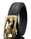 Men's automatic buckle leather belt in cowhide with multiple design options