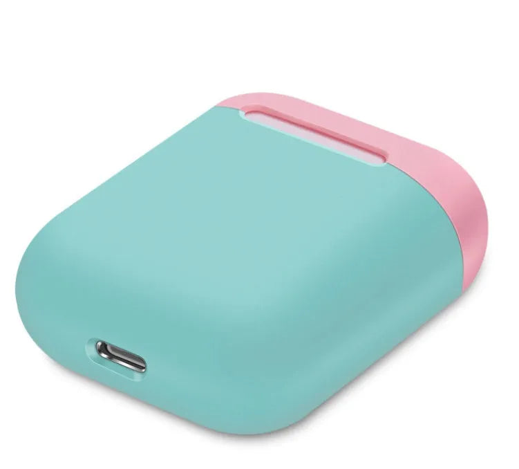 Silicone protective case for Apple AirPods charging box in split design with multiple colour options