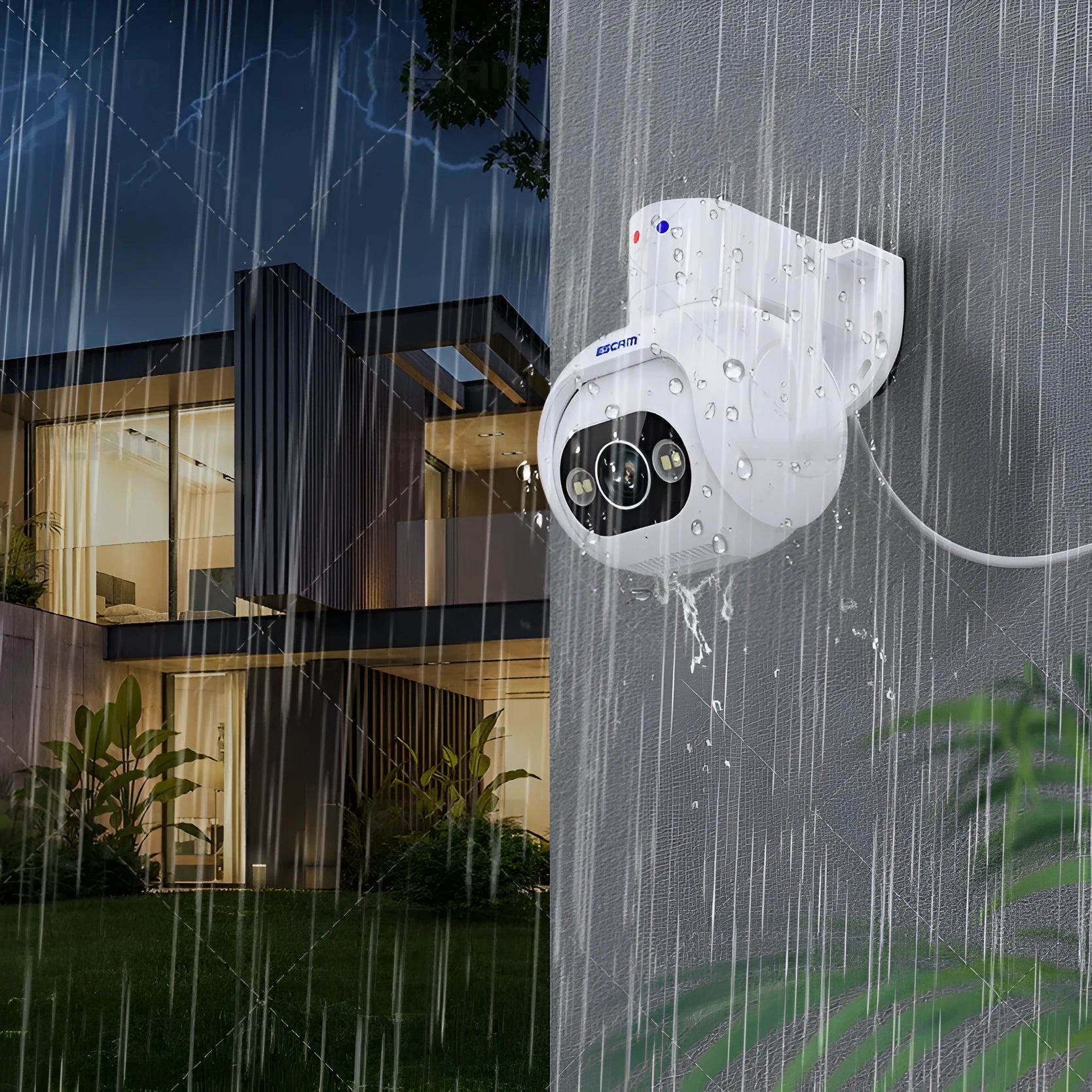 4MP H265 smart colour night vision security camera with IP66 waterproof rating and wall mount